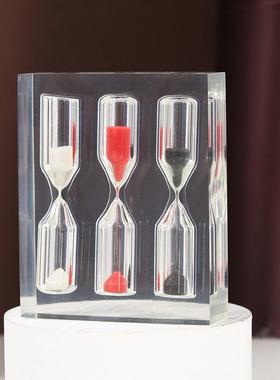 亚克力透明计时连体沙漏装饰摆件