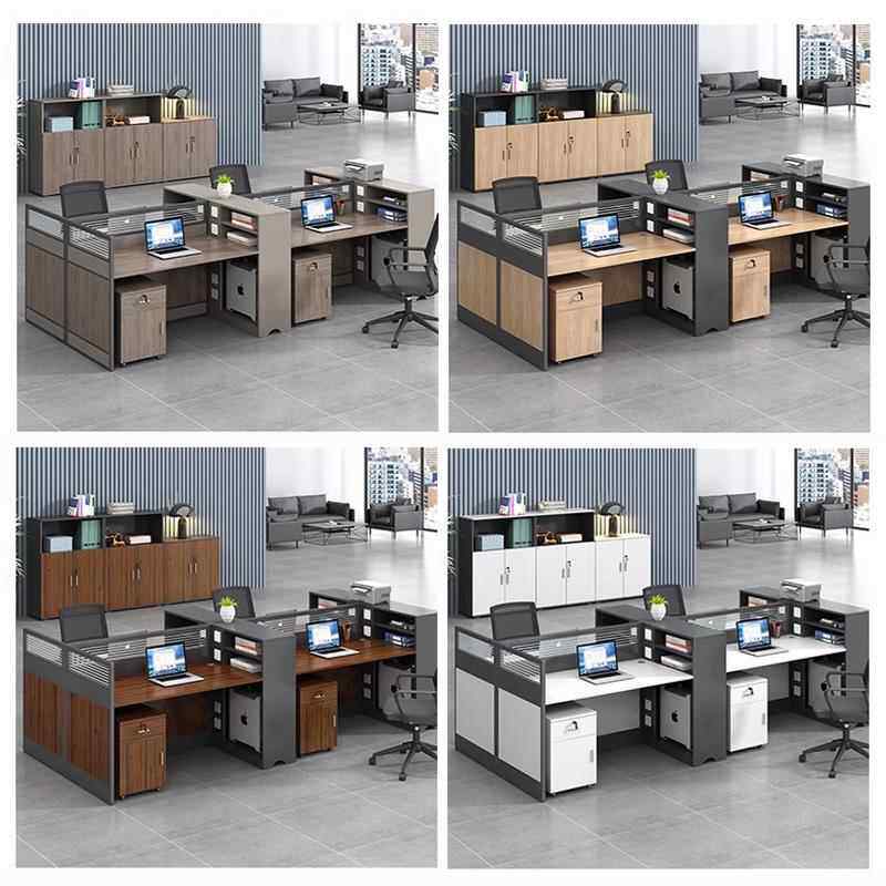 职员办公桌4/6人位办公室员工桌屏风工作位2四人卡位办公桌椅组合