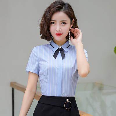 高档酒店前台收服务员工作套服女夏季短袖西餐厅餐饮KT饭V店衬银