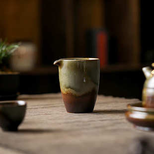仿古手工柴烧公道杯陶瓷大容量均茶器茶海均杯家用胎厚釉功夫茶具