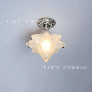 美式 噗灵星星吸顶灯 全铜过道玄关入户 Art 阳台走廊阳台 Deco法式