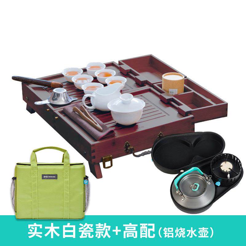 正品竹制可携式砂瓷旅游紫户花外车载旅行茶具套组包功夫带茶盘整