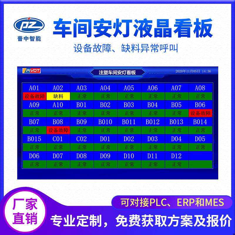 数字化车间LED生产管理进度液晶电子看板安灯呼叫系统显示屏