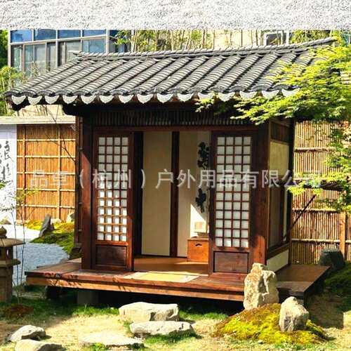 唐宋青瓦小木屋民宿仿古别墅中式庭院造景凉亭户外茶室木房子亭子