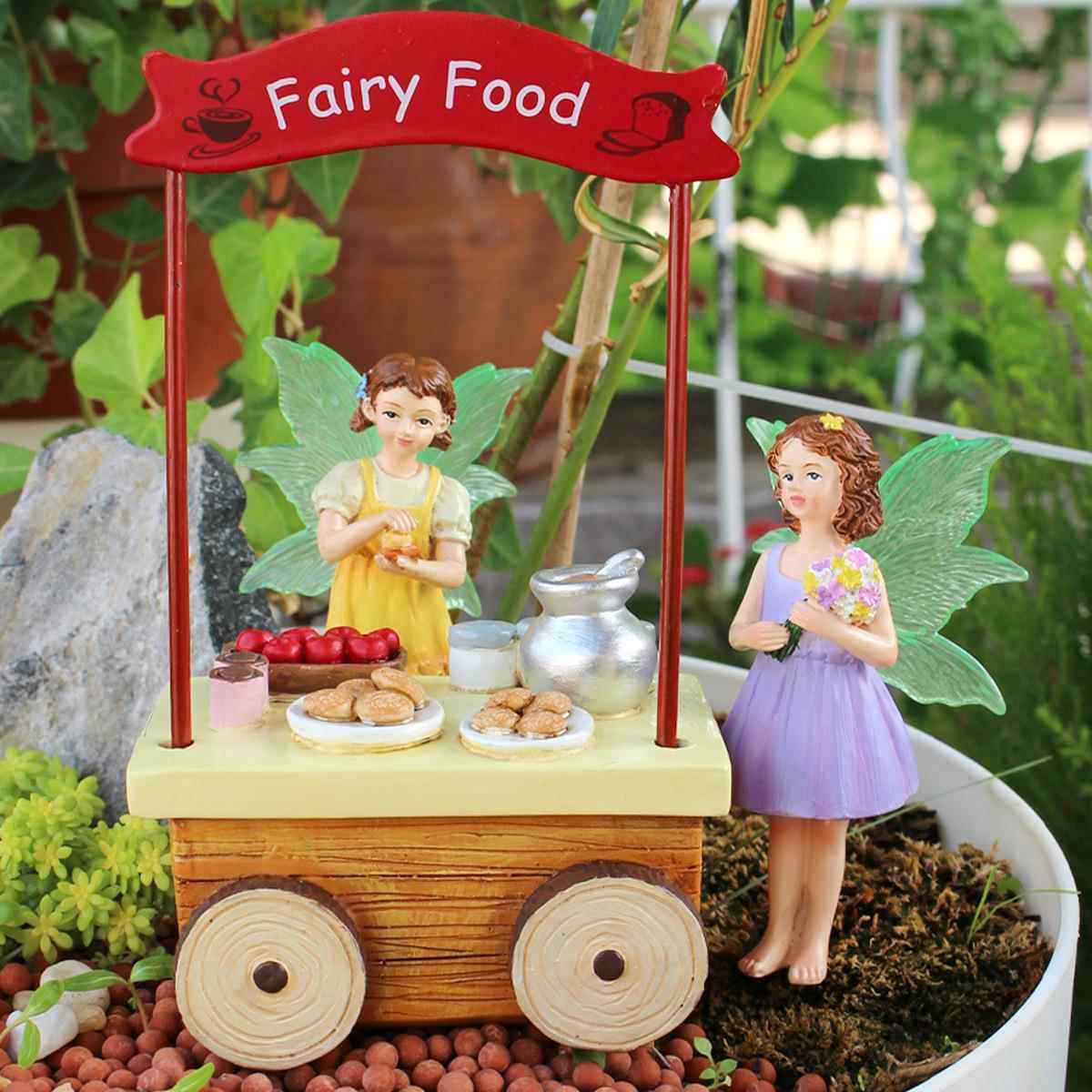 现货新款花仙子商店套装树脂雕像家居庭院花园盆景插件过家家装饰