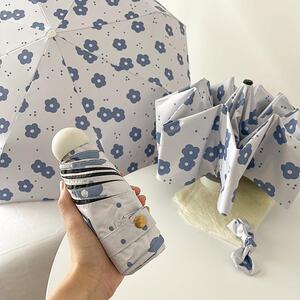 清新防晴雨花朵女小折叠遮太阳学生ins防晒雨伞自动跨境风紫外线