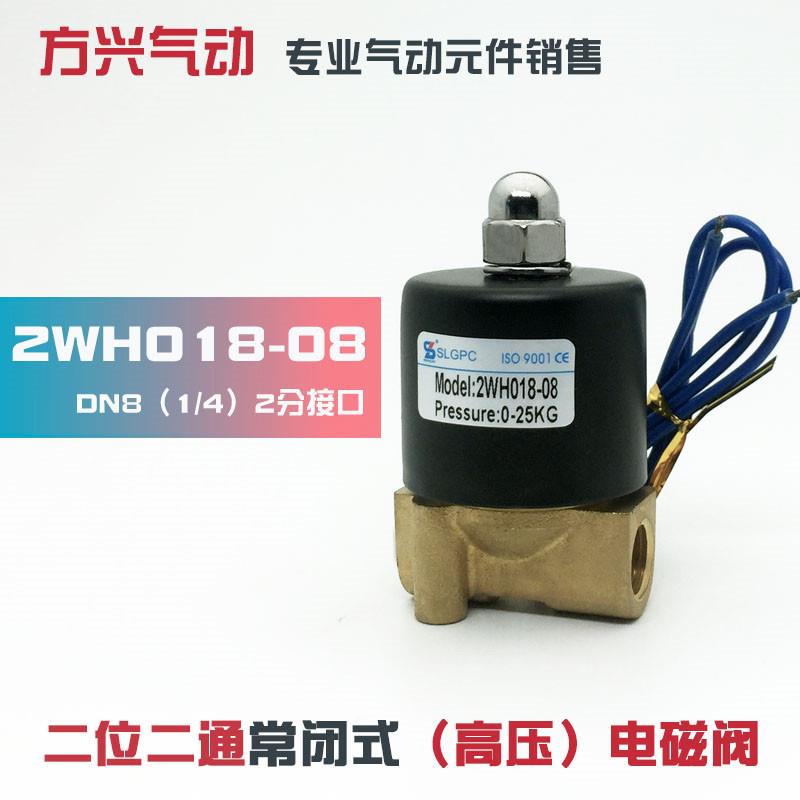 2分高压电磁阀 常闭水阀气阀油阀开 关阀门2WH018-08 220V 24V 12