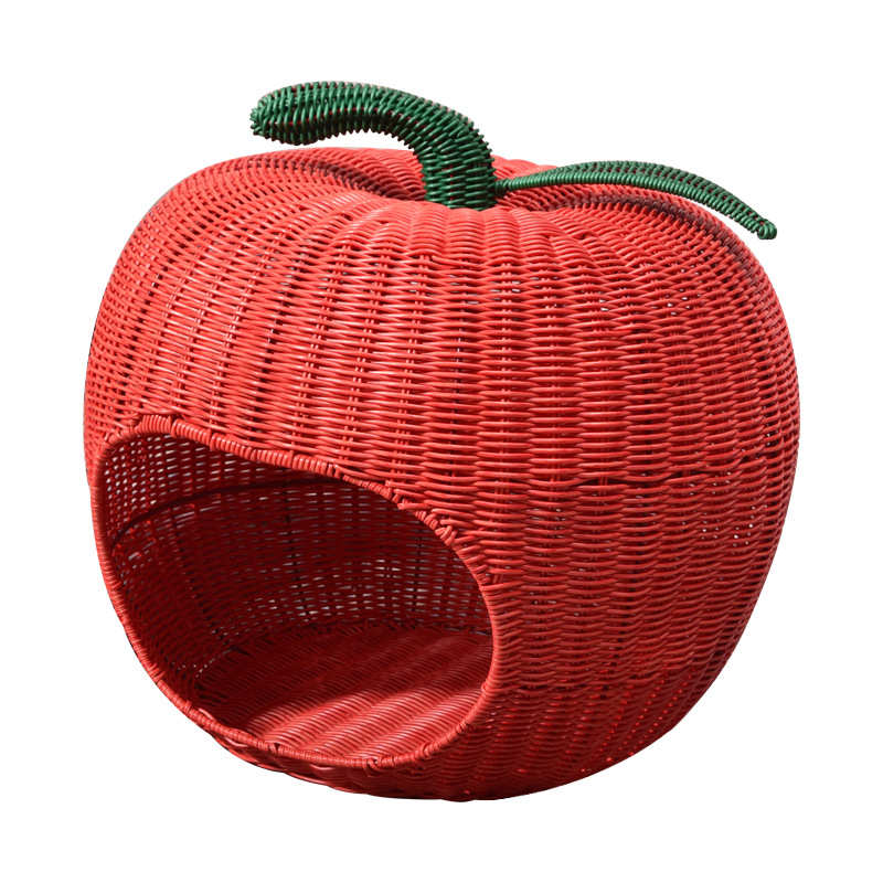 猫窝藤编夏天狗窝凉爽宠物窝可水洗猫卡通公主风别墅送猫抓板猫屋