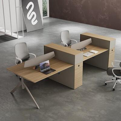 员办公桌桌椅职合简约现FL代4四6人位办组公室电脑卡座办公桌员工