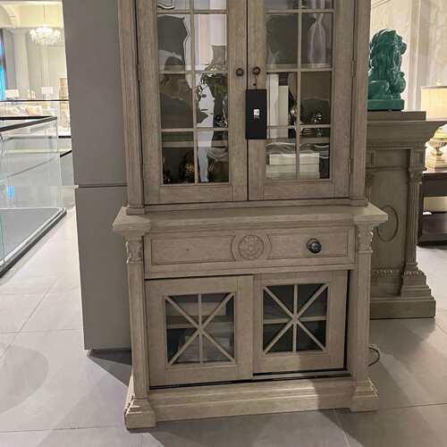 ART建筑复兴实木餐边柜酒柜美式复古雕花置物储物柜开放式展示柜