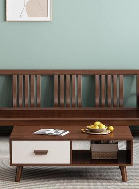 全布实木沙发组合简约冬夏两小户型客家厅用VCX中用式经济型艺木