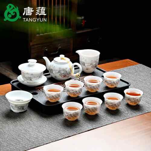 高档羊玉茶具冰套种脂功夫红茶高档装不烫盖碗泡茶手白瓷家用送礼