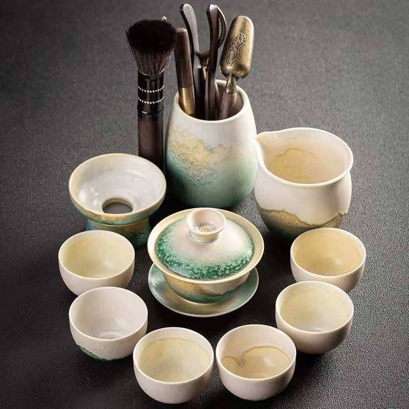 功夫茶具套装家用日式风建盏陶瓷办公室泡茶套装茶杯茶壶盖碗,餐饮具,茶杯,淘宝优惠券,粉丝福利购,淘宝优惠卷