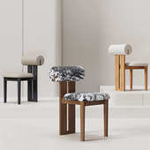 实木餐椅轻奢高级椅个性 中古风岛台软靠背餐椅 软包椅吃饭椅子法式