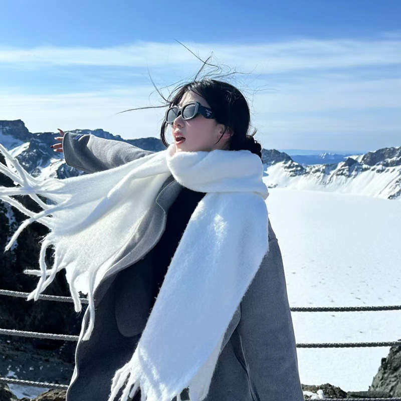 纯色氛围感加厚保暖围巾女韩版百搭仿马海毛长款流苏白色披肩围脖,服饰配件/皮带/帽子/围巾,围巾/丝巾/披肩,淘宝优惠券,粉丝福利购,淘宝优惠卷