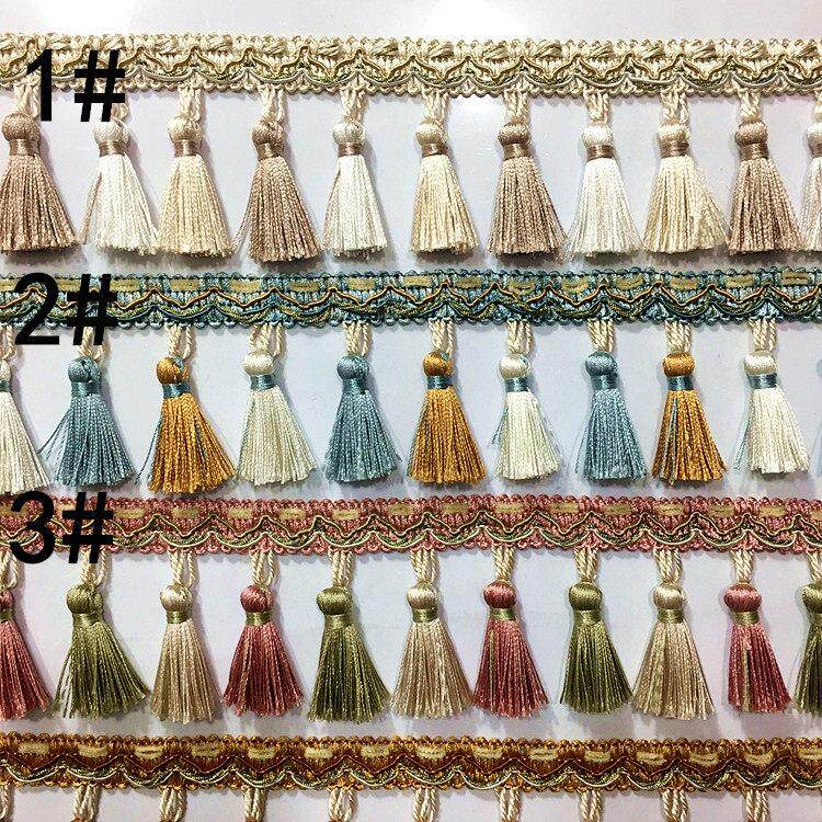 蕾丝欧式窗帘蕾丝流苏挂帘头沙发服装装饰织物配件枕头配件