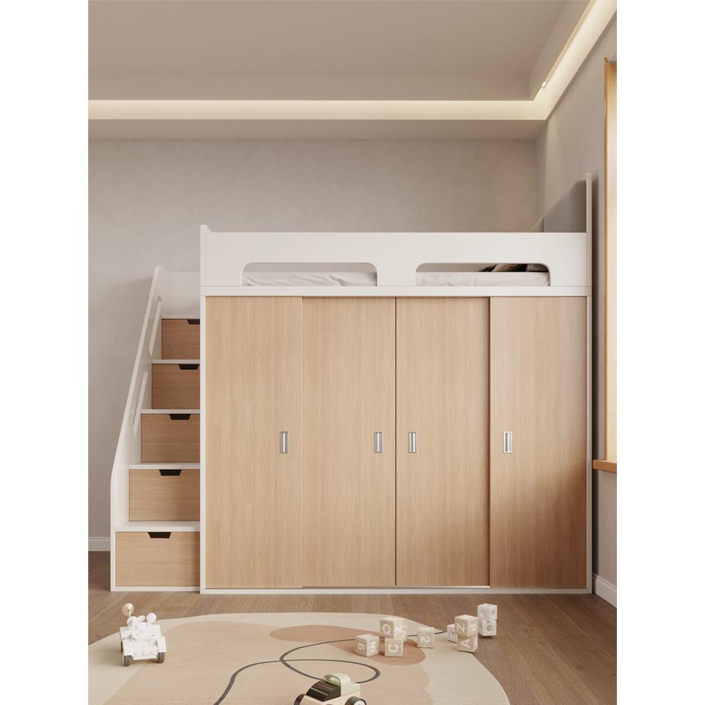 榻榻米一ITL衣柜柜床体带书桌书床桌收纳上床多功能衣帽间衣一体