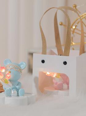 新款直销DIY郁金香小夜灯花束手工新创意摆件卧室装饰品送男女友