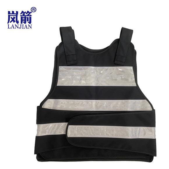 岚箭LANJIAN黑色反光防护服黑色反光防刺背心