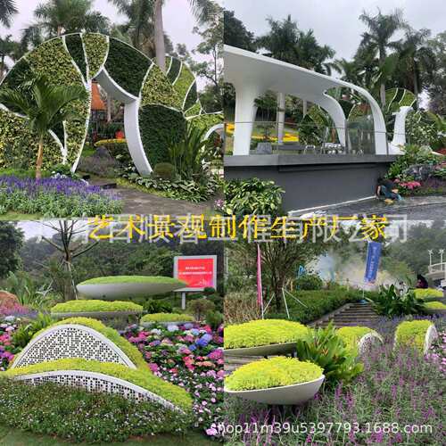 玻璃钢制品公园造景花池花坛水槽花盆钵商场花钵公路边景观装饰