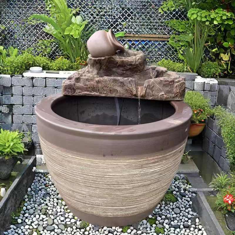 流水摆件循环水招财景观鱼缸创意家居生财客厅阳台庭院鱼池造景