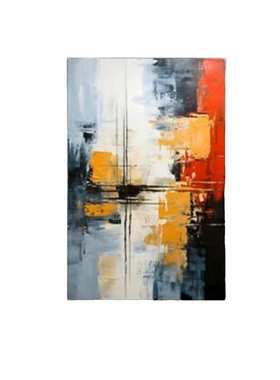 纯手绘油画橙色抽象客厅挂画手工肌理玄关装饰画现代简约卧室壁画