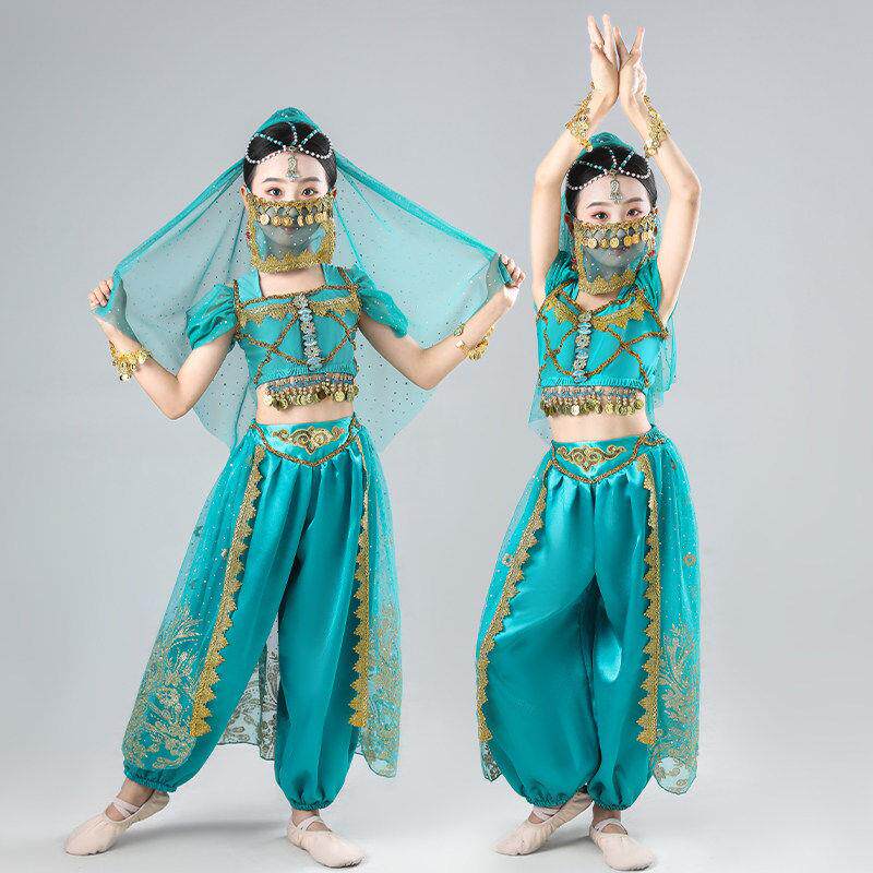 儿童印度舞帕莎女孩服装茉莉公主天竺少女西域舞蹈新疆花儿演出服