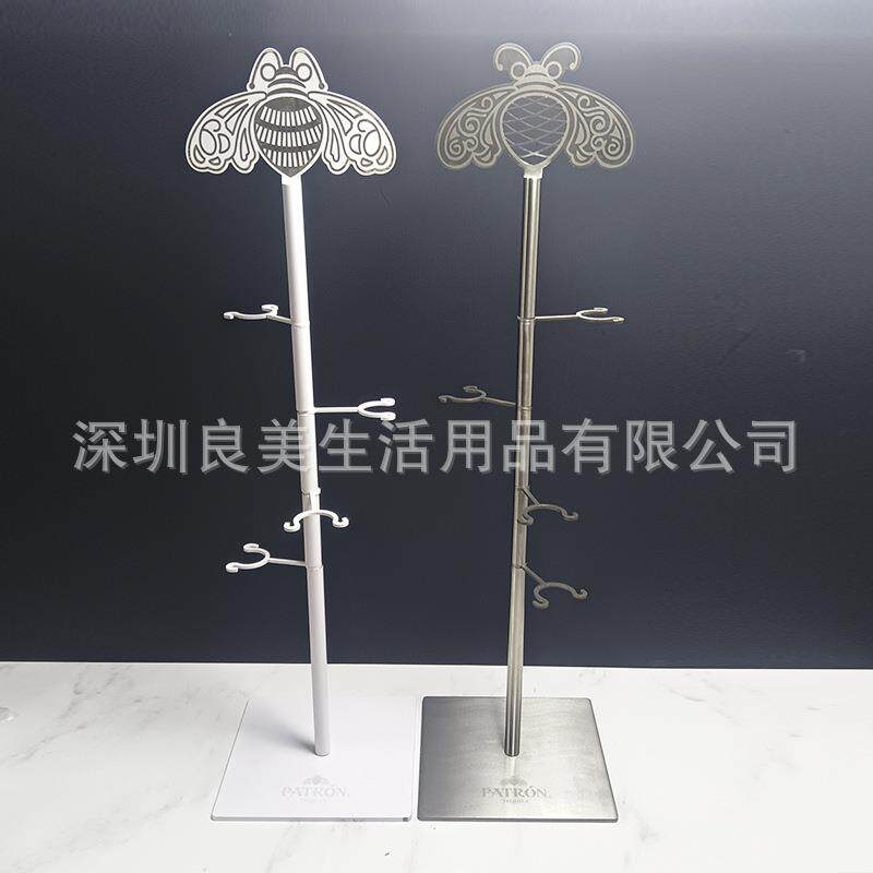 不锈钢展示架咖啡厅奶茶店酒吧杯陈列架金属展示架饮料杯架酒瓶架