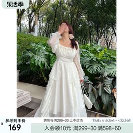 DM100大码百分百女装春微胖mm方领连衣裙设计感方领仙女裙子