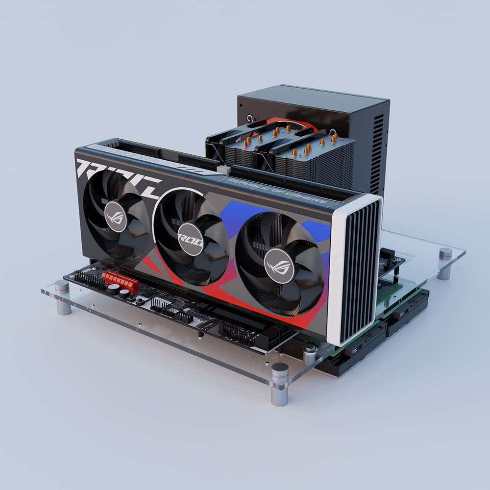 全透明 开放式机箱 matx电脑机箱机架atx创意itx台式机测试平台