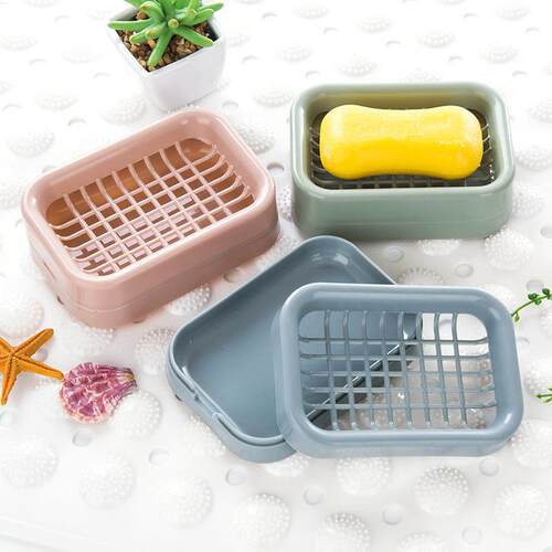 2266 Creative Double-Layer Draining Soap Dish for Bathroom,