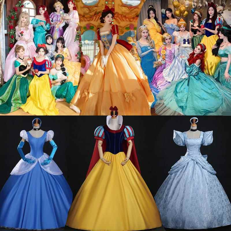 万圣节年会白雪艾莎睡美人灰姑娘美人鱼小红帽cos成大人公主礼裙