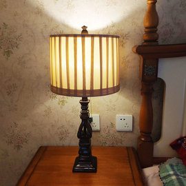 美式台灯卧室床头灯欧式复古落地灯奢华客厅乡村轻奢书房家用