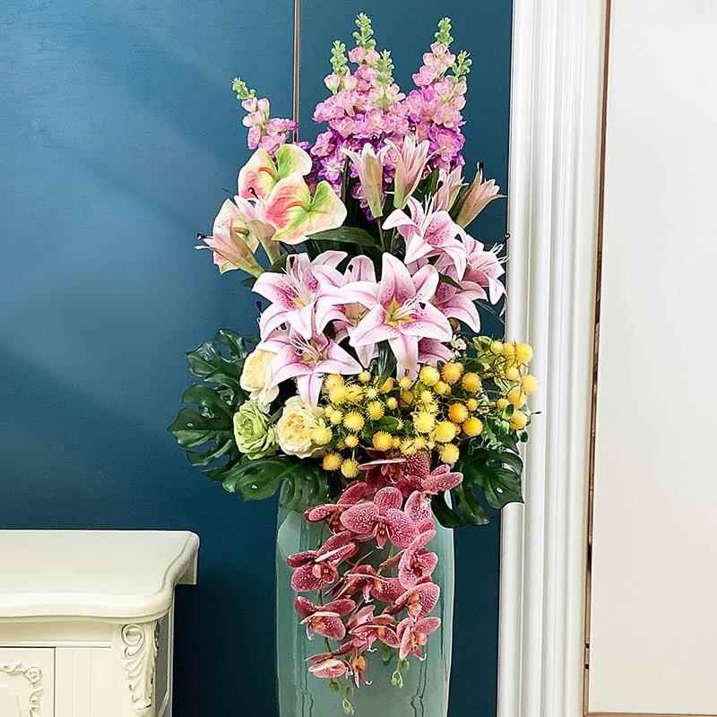 欧瓶式花JKD客厅摆件餐厅装饰落艺地花假花干花束花卉创意大摆设