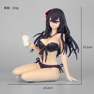 跨境新品 水澄华实手害羞的她摆件 二次元泳装美少女景品