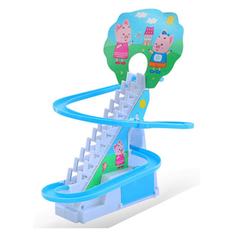 ELECTRIC LITTLE PENGUIN PIGGY CLIMBS STAIRS AUTOMATIC SLIDE ASSEMBLES TRACKS DUCKS ON BIRTHDAY TOYS 61 GIFTS