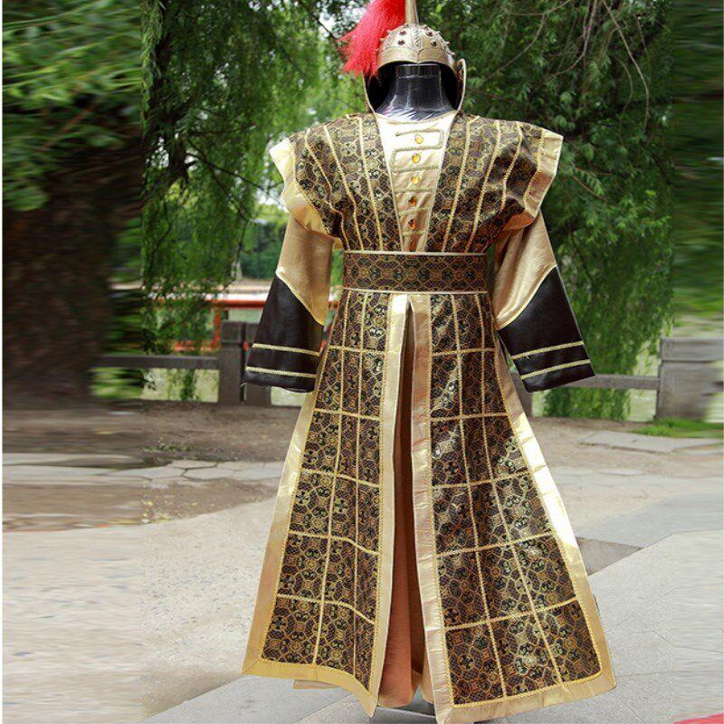 古代兵服战袍侍卫服装男空灵阁御林军官服古装男将军盔甲演出服