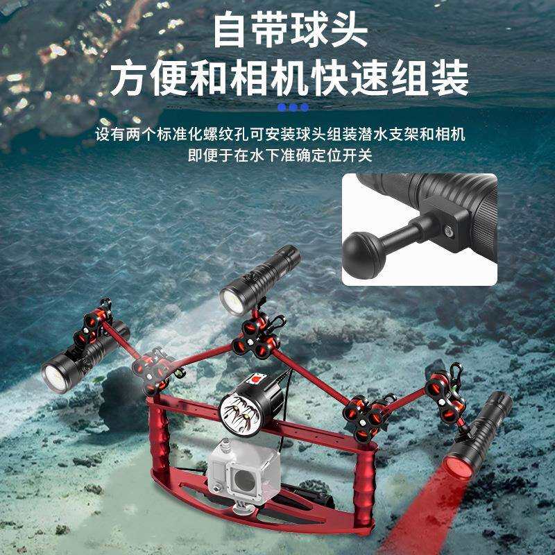 俱竞阳JY-DIV08手握式水手电1筒500流明深潜水手灯潜夜潜专业潜电