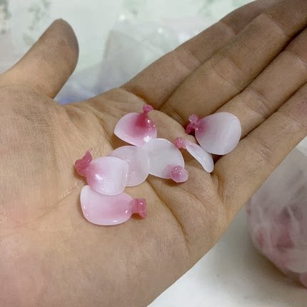 老北京料器花瓣制作定制粉白海棠20片F-53