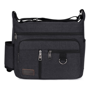 单肩包斜挎包男士 休闲男包帆布包男横款 包包斜跨背包 男式 24新款