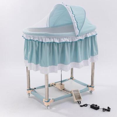 新寄托上下摇电动婴儿摇篮床多功能自动摇摇床宝宝床带蚊帐滚轮