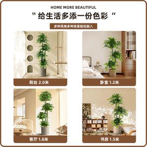 大型轻客厅物仿植生奢发财树植幸福饰树室内装落地ltao1011绿假