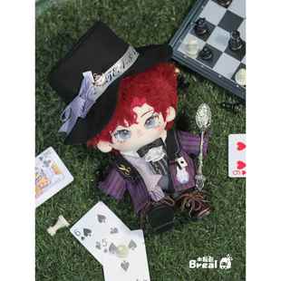 棉花娃娃娃衣20cm衣服原创本反色疯帽子狂想曲女男娃帅气条纹制服