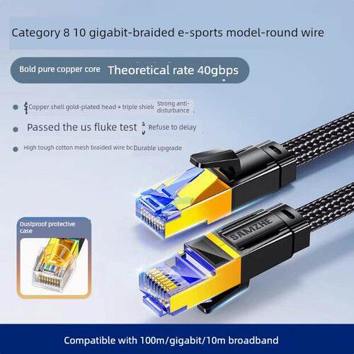 山泽8类网线10g千兆家用电子竞技66767类高速宽带网线8类