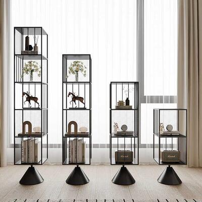 客转厅轻旋架落地展示架沙F98MH779发边简约书墙角转角现代置物架