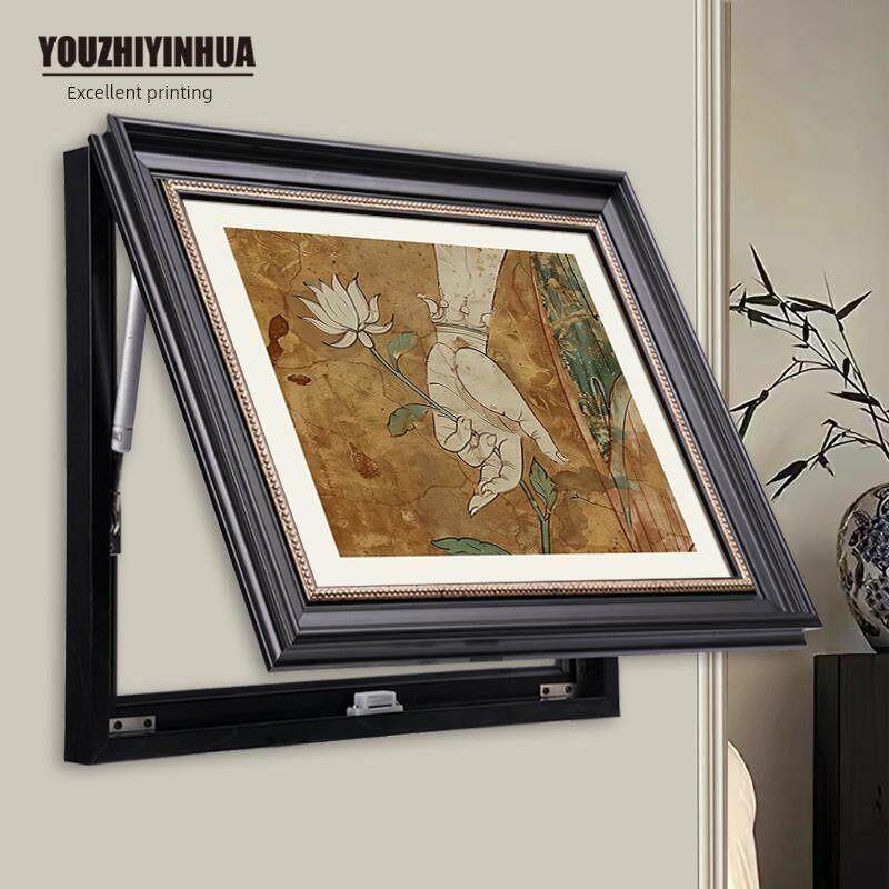敦煌九色鹿麒麟飞天镇宅装饰画挡米箱配电箱中世纪覆古墙画