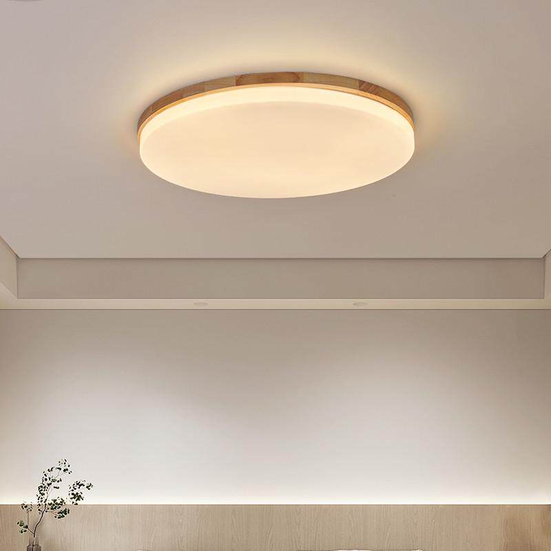 原木圆形卧室吸顶灯2025年新款田园风民宿房间木艺灯现代简约灯具,家装灯饰光源,智能吸顶灯,淘宝优惠券,粉丝福利购,淘宝优惠卷