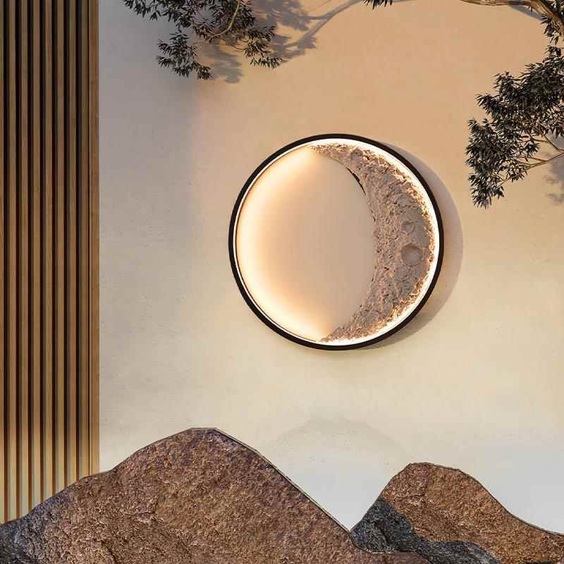 月牙别墅过道阳台庭院园林景观楼梯景观月亮庭院灯室外壁灯户外园