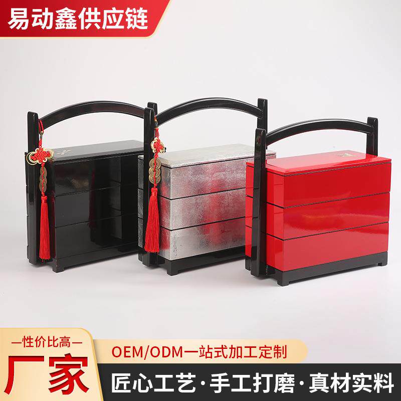 越南进口漆器漆器摆件首饰提盒日式软装壳镶钳纯手工工艺手绘摆件