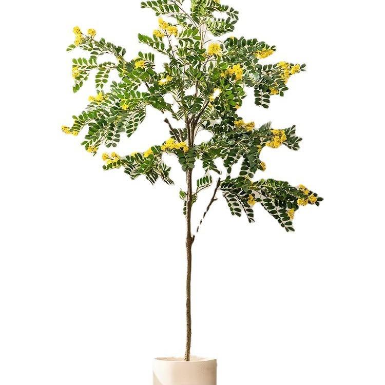大型仿真槐花树植物盆栽假树仿生绿植室内店铺橱窗造景落地摆件